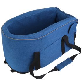 Console Pet Car Seat with Storage Pocket Booster Car Seat Portable Pet Travel Bag Machine Washable Pet Seat Fit For Small Dog Cat (Option: PetCarSeat Blue)