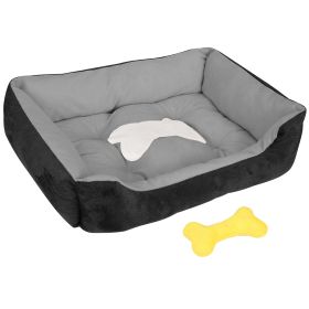 Pet Dog Bed Soft Warm Fleece Puppy Cat Bed Dog Cozy Nest Sofa Bed Cushion Mat For S/M Dog (Option: PetBed BlackXXL)