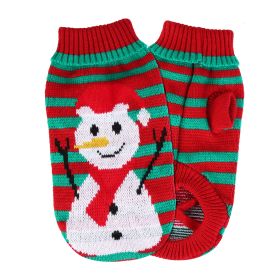 Pet Christmas Turtleneck Sweater Dog Cat Christmas Clothes Snowman Stripes Costume Winter Holiday Sweater for Small Medium Kitten Puppy Cats Dogs (Option: PetSweater SnowmanM)