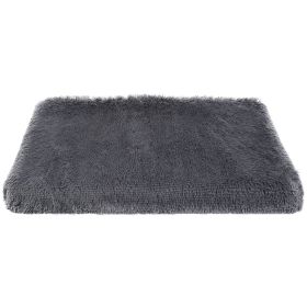 Dog Bed Soft Plush Cushion Cozy Warm Pet Crate Mat Dog Carpet Mattress with Long Plush for S/M Dogs (Option: DogMat XL)