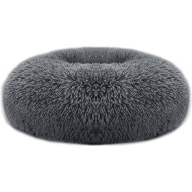 Pet Dog Bed Soft Warm Fleece Puppy Cat Bed Dog Cozy Nest Sofa Bed Cushion For S/M Dog (Option: PetCalmingBed DGrayM)