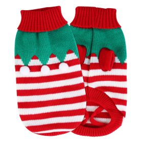 Pet Christmas Turtleneck Sweater Dog Cat Christmas Clothes Snowman Stripes Costume Winter Holiday Sweater for Small Medium Kitten Puppy Cats Dogs (Option: PetSweater FurballXL)