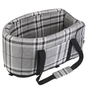 Console Pet Car Seat with Storage Pocket Booster Car Seat Portable Pet Travel Bag Machine Washable Pet Seat Fit For Small Dog Cat (Option: PetCarSeat BlackWhite)