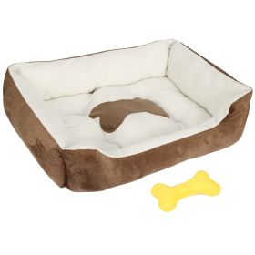 Pet Dog Bed Soft Warm Fleece Puppy Cat Bed Dog Cozy Nest Sofa Bed Cushion Mat For S/M Dog (Option: PetBed BrownXXL)