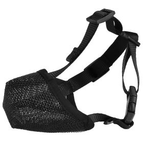 Pet Muzzle Mask Soft Mesh Muzzle Adjustable Dog Mouth Cover with Breathable Mesh Adjustable Neck Forehead Strap for Anti Biting Barking Chewing (Option: PetMuzzle BlackXS)