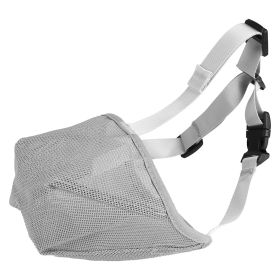 Pet Muzzle Mask Soft Mesh Muzzle Adjustable Dog Mouth Cover with Breathable Mesh Adjustable Neck Forehead Strap for Anti Biting Barking Chewing (Option: PetMuzzle GreyL)